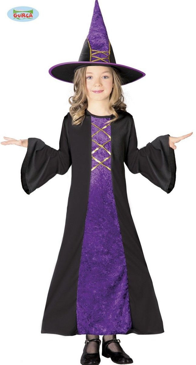 Heks & Spider Lady & Voodoo & Duistere Religie Kostuum | Zwarte Magie Toverkol | Meisje | 10 - 12 jaar | Halloween | Verkleedkleding